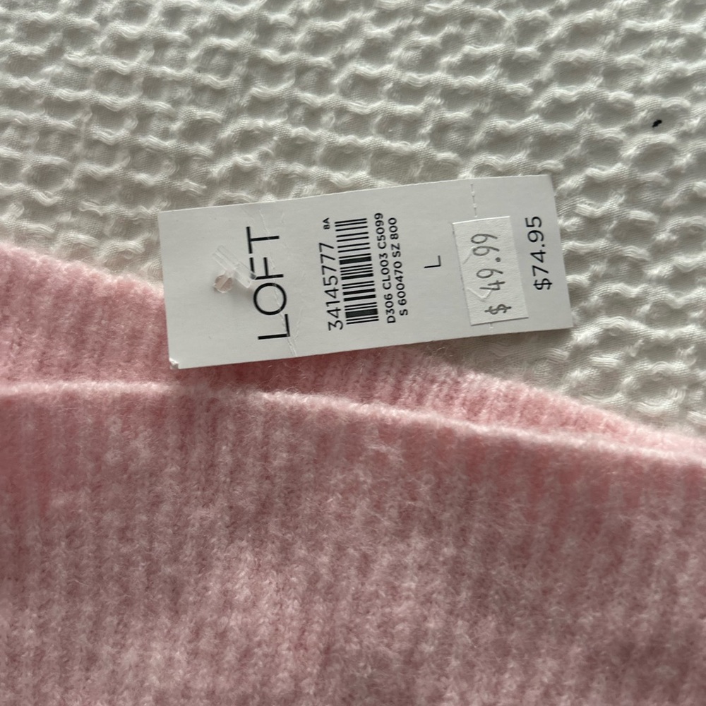 Striped Pink Turtleneck Sweater - Picture 3 of 6